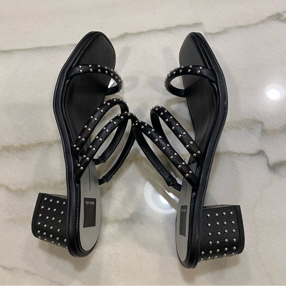 Dolce Vita Sandals Size 8.5 Studded Faux Leather - Picture 10 of 15